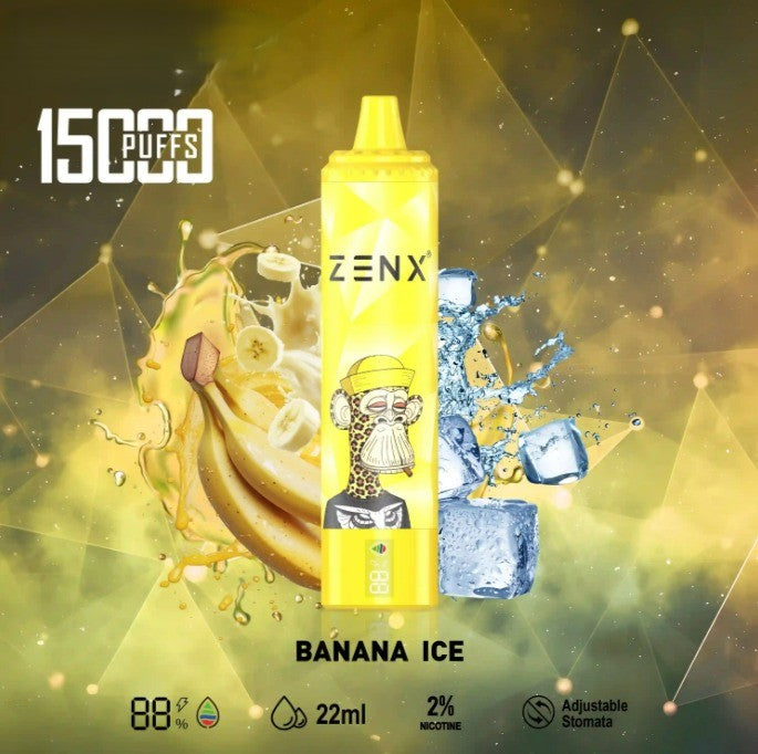 ZENX NFT 15000 Puffs Banana Ice MW VapeShop ZENX NFT 15000 Puffs Banana Ice MW VapeShop