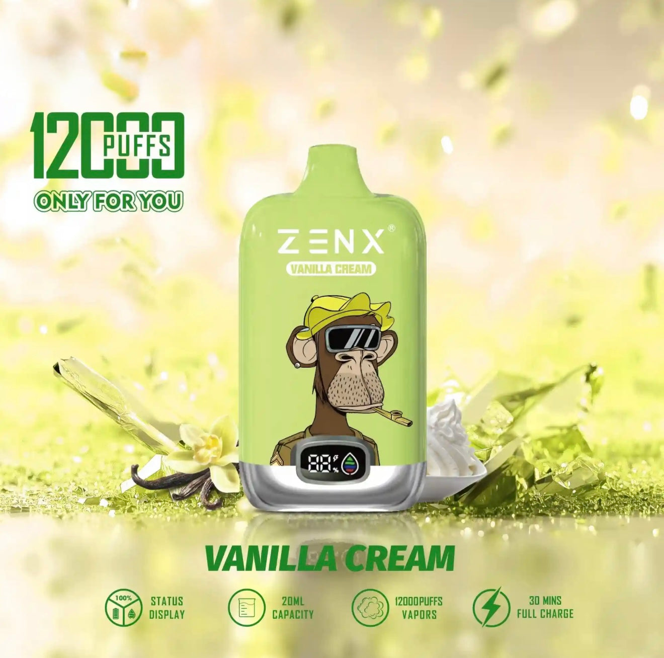 ZENX NFT Digital Box 12000 Puffs Vanilla Cream