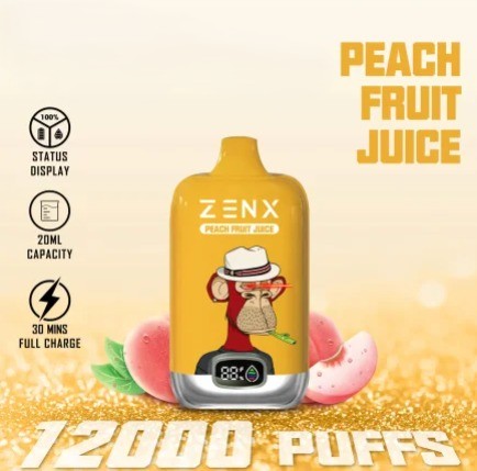 ZENX NFT Digital Box 12000 Puffs Peach Fruit Juice