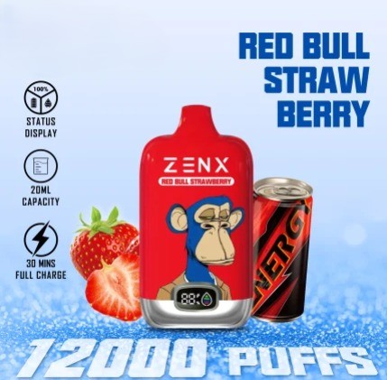 ZENX NFT Digital Box 12000 Puffs Red Bull Strawberry